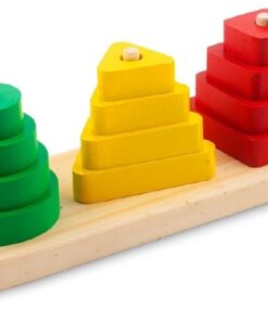 JUEGO ENCASTRE LINEAL TORRE X 3 MADERA TRICOLOR DIDACTICO