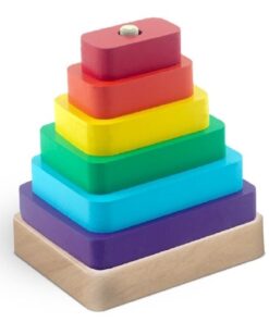TORRE DE ENCASTRE ARCOIRIS MADERA DIDACTICO MOTRICIDAD FINA